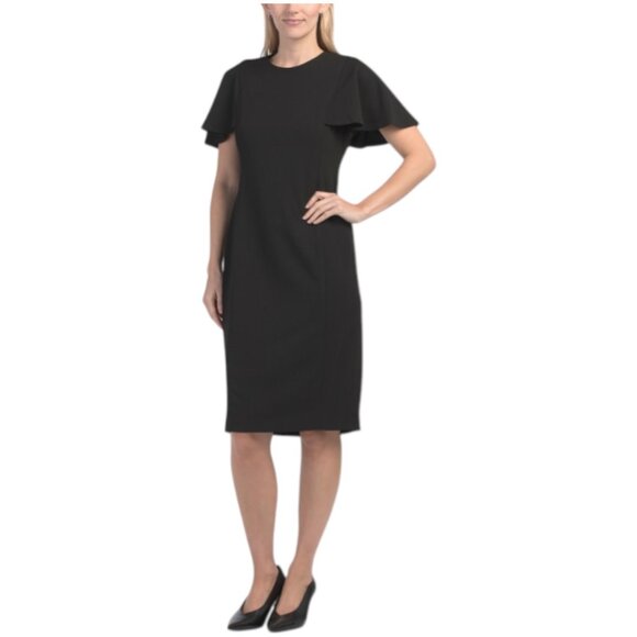 CALVIN KLEIN Flutter Sleeve Sheath Mini Dress - Picture 1 of 2